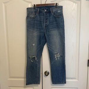 Levi’s 501 Button Fly Distressed Jeans